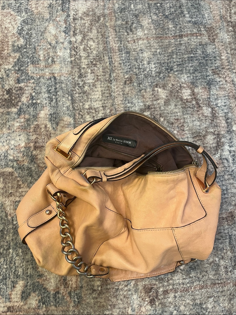 3.1 Phillip Lim Tan Leather Shoulder Hobo with Chain Strap